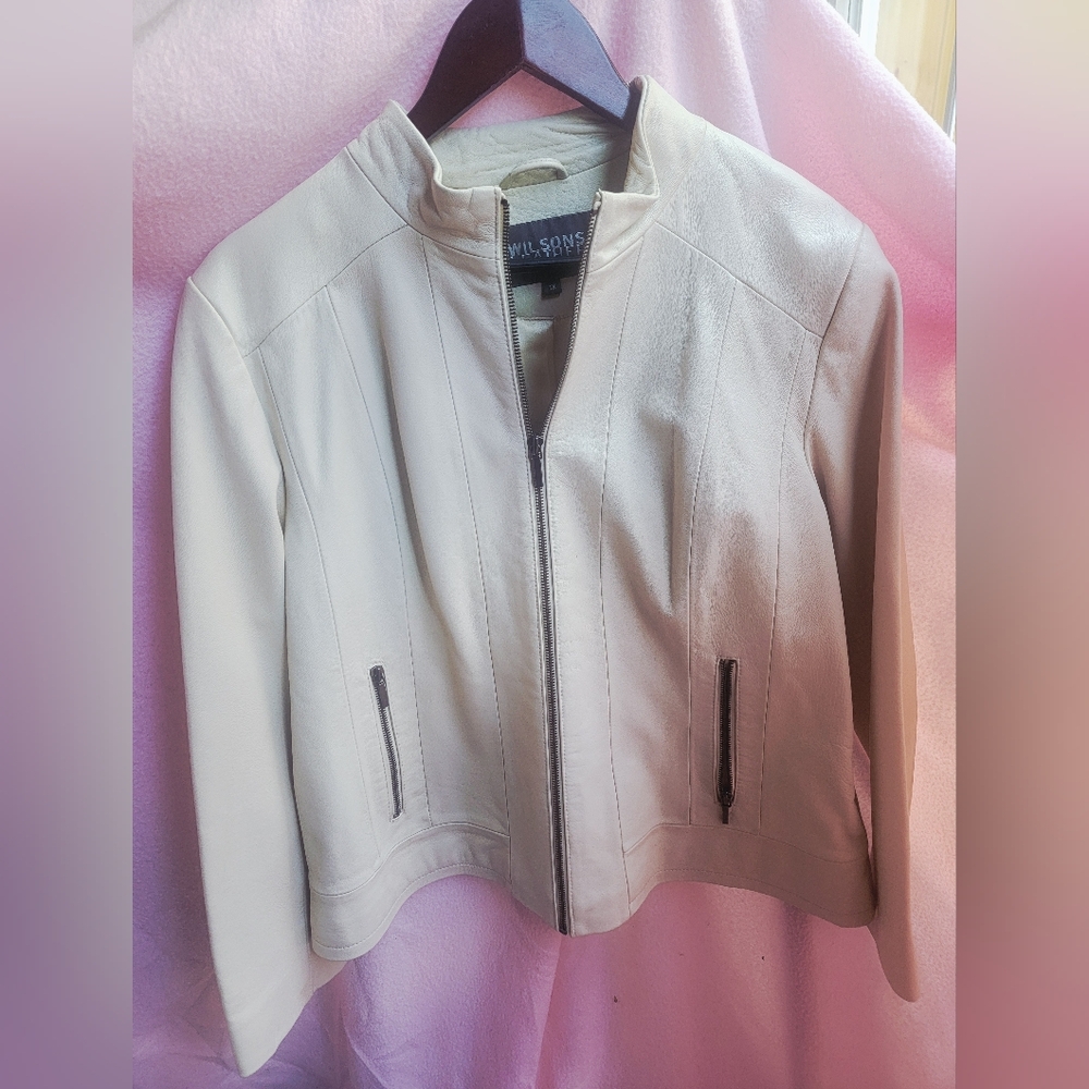 Wilsons Leather | Moto Jacket Cream